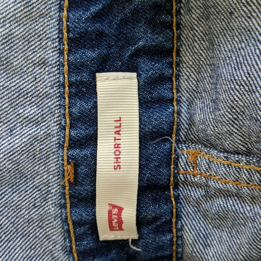 Levi's OVERALL Jean Denim Overalls Shortall Size L 12/14 - Picture 3 of 10